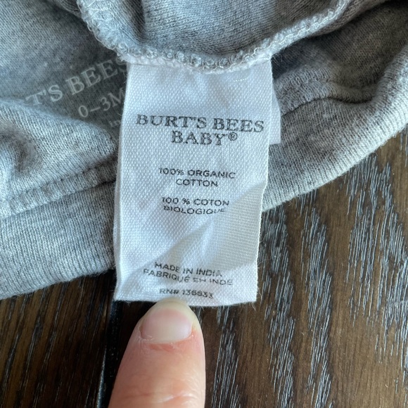 Grey Burt’s Bees Baby Top Knot Hat - Picture 3 of 4